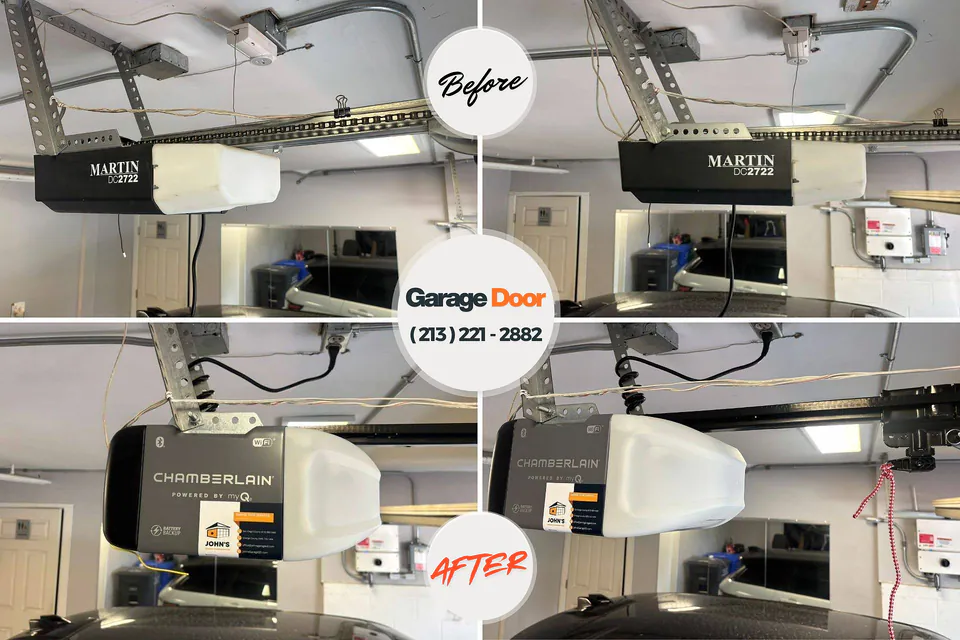Before and after: garage door repair Lauderhill, FL